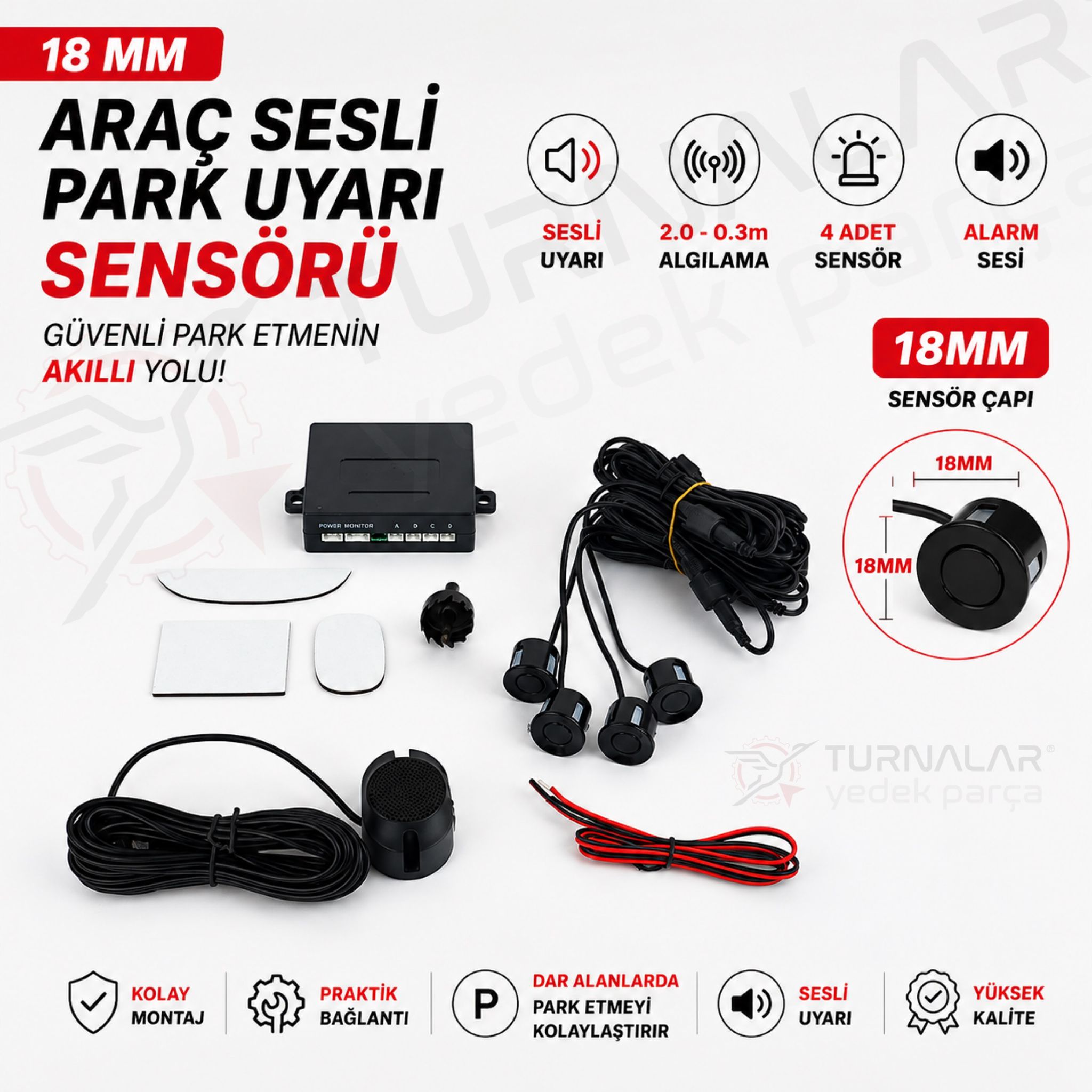 Mfk Park Sensörü Sesli Uyarı 18 Mm Mfk